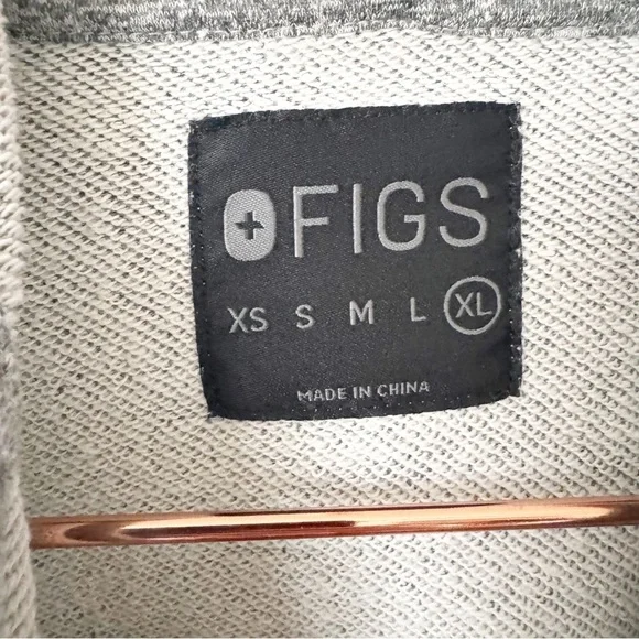 Figs On shift Full Zip Gray Hoodie - Picture 3 of 7